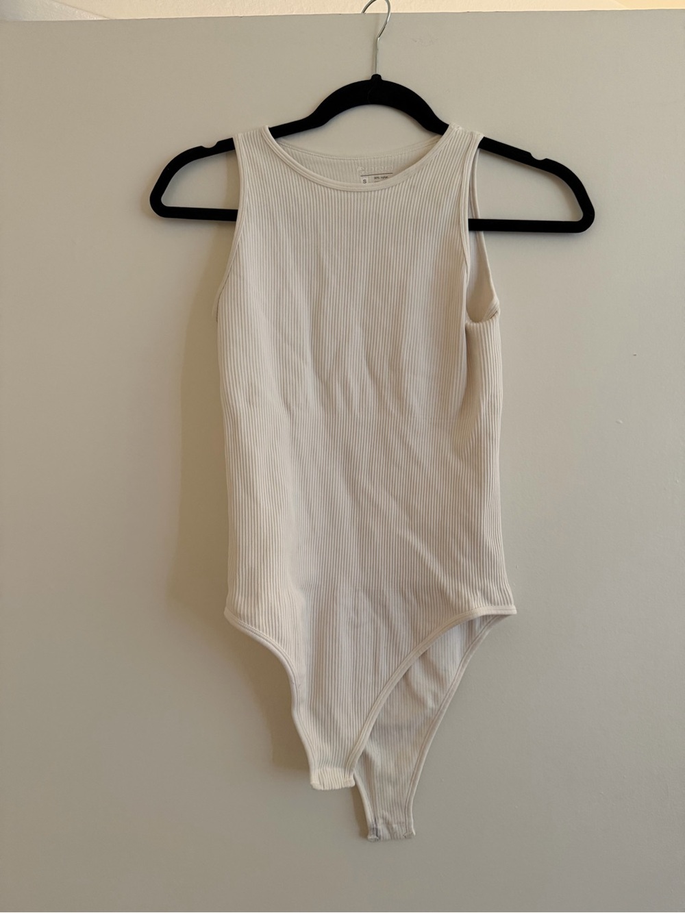 Ribbed Cream Sleeveless Bodysuit